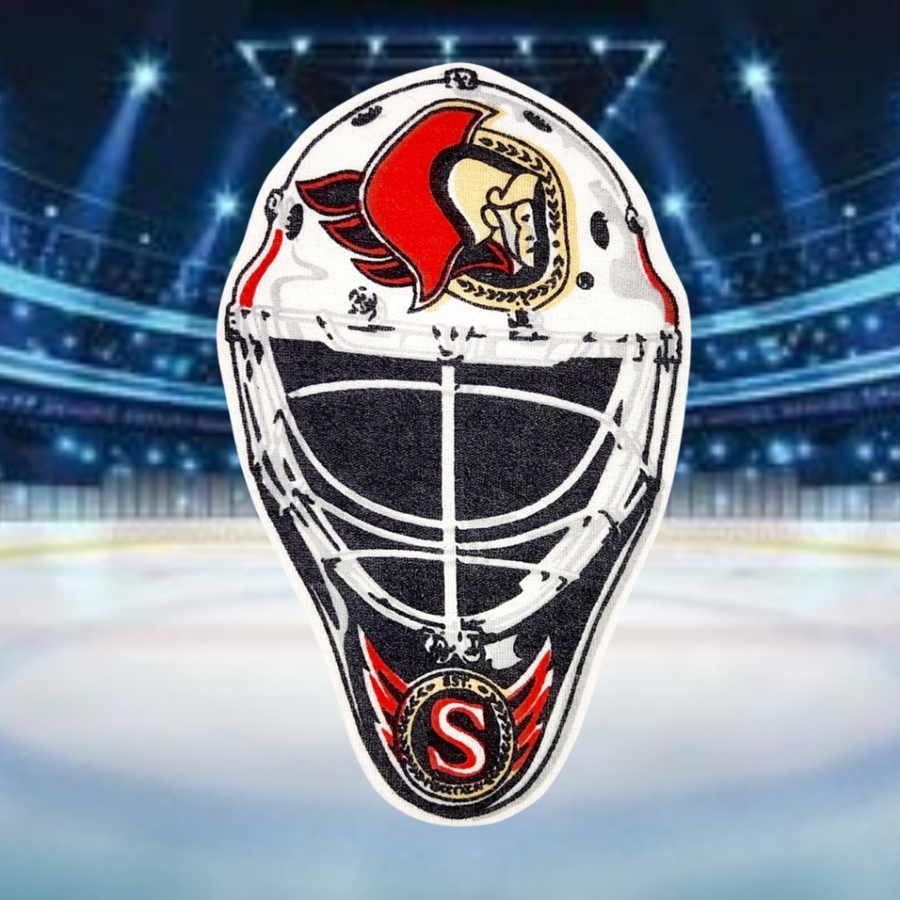 Ottawa Senators Goalie Mask Patch Iron On Applique Vintage NHL Hockey